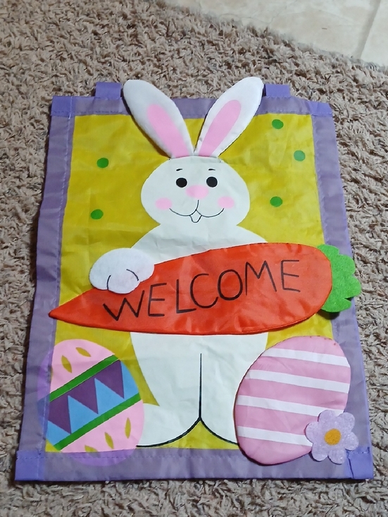 Other - Easter Bunny Welcome Garden Flag - Pink, Purple, Yellow
